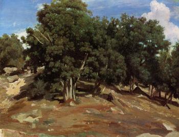 Jean-Baptiste-Camille Corot : Fontainebleau, Black Oaks of Bas-Breau